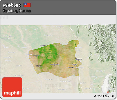 Satellite 3D Map of Wetlet, lighten