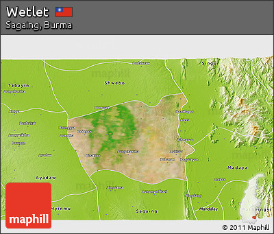 Satellite 3D Map of Wetlet, physical outside