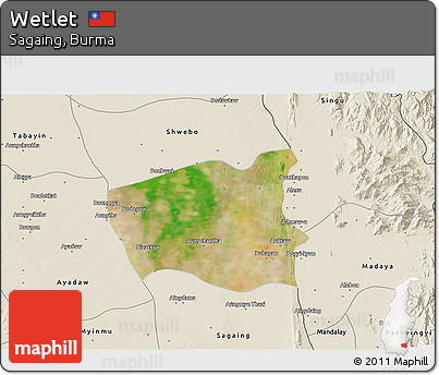Satellite 3D Map of Wetlet, shaded relief outside