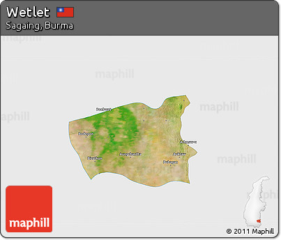 Satellite 3D Map of Wetlet, single color outside