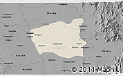 Shaded Relief 3D Map of Wetlet, darken, desaturated