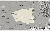 Shaded Relief 3D Map of Wetlet, darken, semi-desaturated