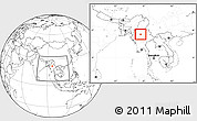 Blank Location Map of Wetlet, within the entire country