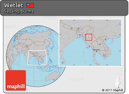 Gray Location Map of Wetlet, within the entire country