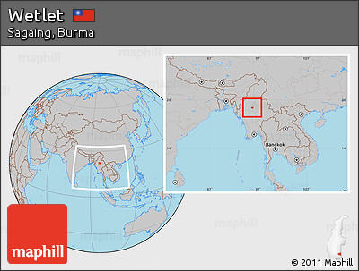 Gray Location Map of Wetlet, within the entire country