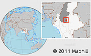 Gray Location Map of Wetlet, highlighted country, highlighted parent region