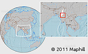 Gray Location Map of Wetlet, highlighted parent region, within the entire country, hill shading