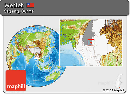 Physical Location Map of Wetlet, highlighted country, highlighted parent region