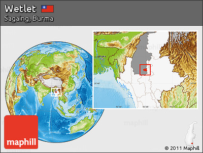 Physical Location Map of Wetlet, highlighted country, highlighted parent region