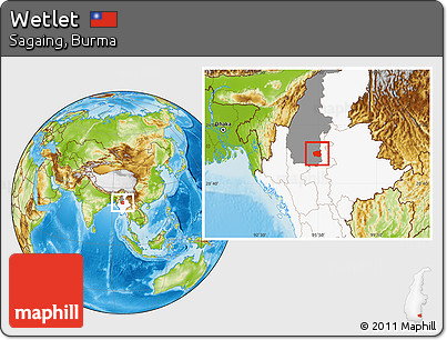 Physical Location Map of Wetlet, highlighted country, highlighted parent region