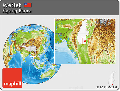 Physical Location Map of Wetlet, highlighted parent region