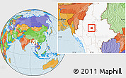 Political Location Map of Wetlet, highlighted country