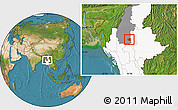 Satellite Location Map of Wetlet, highlighted country, highlighted parent region