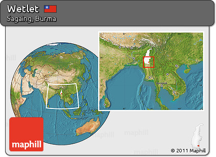 Satellite Location Map of Wetlet, highlighted parent region, within the entire country