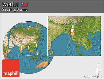Satellite Location Map of Wetlet, highlighted parent region, within the entire country
