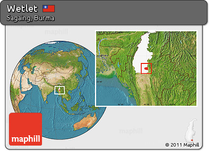 Satellite Location Map of Wetlet, highlighted parent region