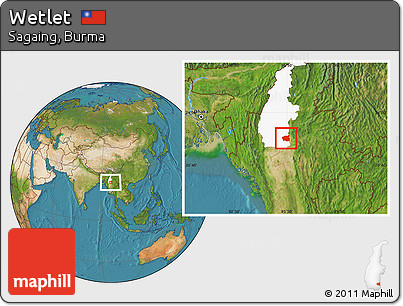 Satellite Location Map of Wetlet, highlighted parent region