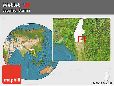 Satellite Location Map of Wetlet, highlighted parent region