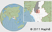 Savanna Style Location Map of Wetlet, highlighted country, highlighted parent region, hill shading