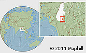 Savanna Style Location Map of Wetlet, highlighted parent region, hill shading