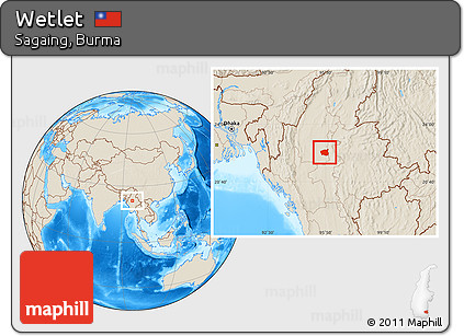 Shaded Relief Location Map of Wetlet