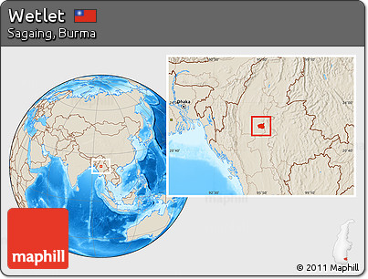 Shaded Relief Location Map of Wetlet