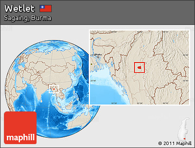 Shaded Relief Location Map of Wetlet