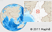 Shaded Relief Location Map of Wetlet, highlighted country