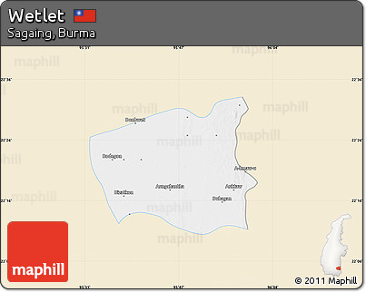 Classic Style Map of Wetlet, single color outside