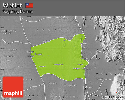 Physical Map of Wetlet, desaturated