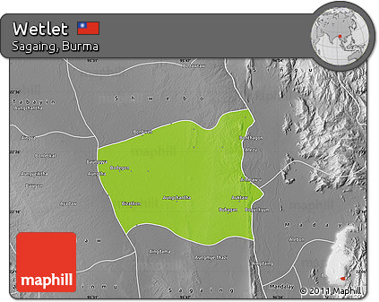 Physical Map of Wetlet, desaturated