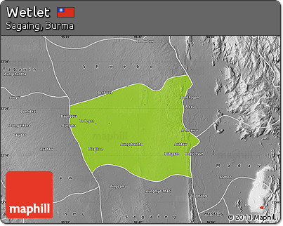 Physical Map of Wetlet, desaturated
