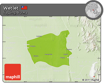 Physical Map of Wetlet, lighten
