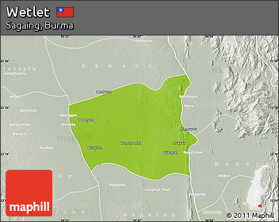 Physical Map of Wetlet, lighten, semi-desaturated