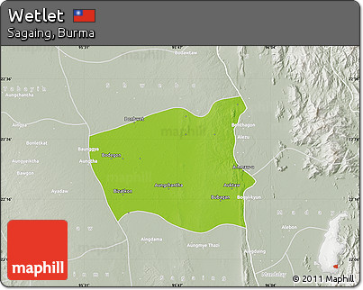 Physical Map of Wetlet, lighten, semi-desaturated