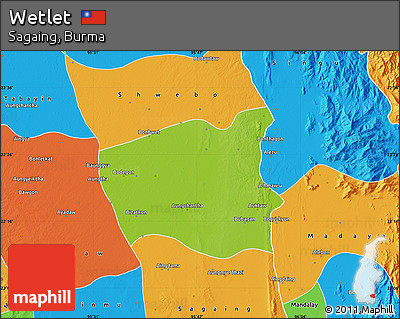 Physical Map of Wetlet, political outside