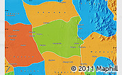 Physical Map of Wetlet, political outside