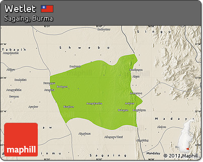 Physical Map of Wetlet, shaded relief outside