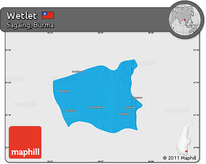 Political Map of Wetlet, single color outside