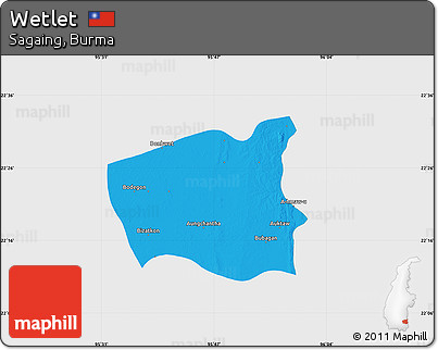 Political Map of Wetlet, single color outside