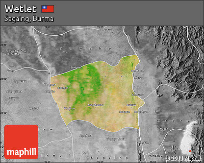 Satellite Map of Wetlet, desaturated