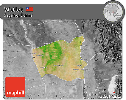 Satellite Map of Wetlet, desaturated