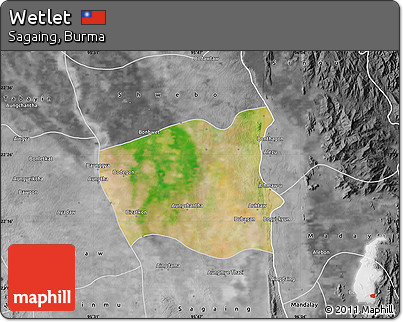 Satellite Map of Wetlet, desaturated