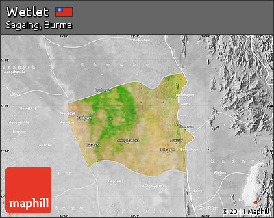 Satellite Map of Wetlet, lighten, desaturated