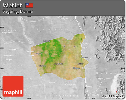 Satellite Map of Wetlet, lighten, desaturated