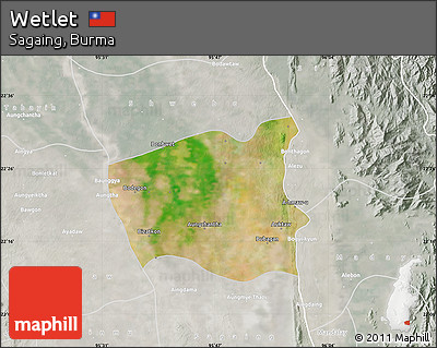 Satellite Map of Wetlet, lighten, semi-desaturated
