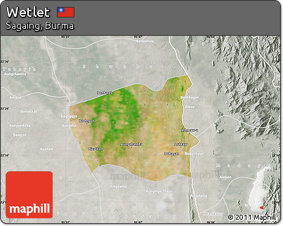 Satellite Map of Wetlet, lighten, semi-desaturated