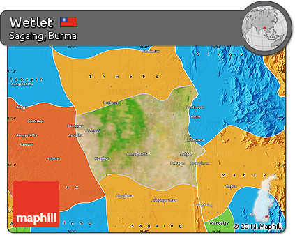 Satellite Map of Wetlet, political outside