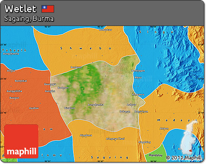 Satellite Map of Wetlet, political outside