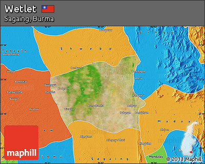 Satellite Map of Wetlet, political outside